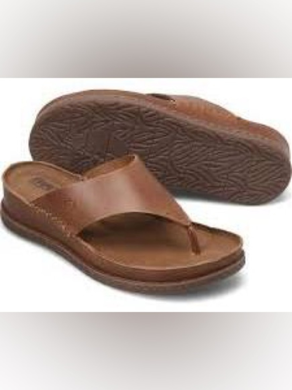 Born Women's Brown Leather Toe-Post Sandals
